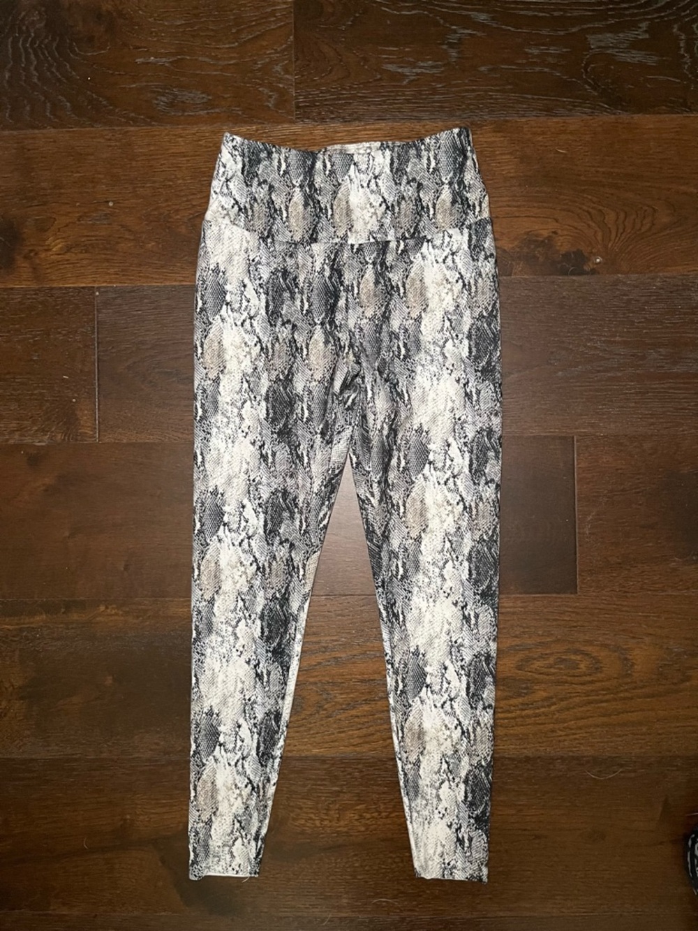 Ag Adriano Goldschmied Snake-Print Leggings in Black and Cream
